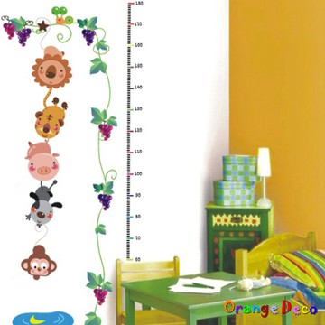 【橘果設計】動物身高尺 壁貼 牆貼 壁紙 DIY組合裝飾佈置