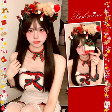 新品513【🎅🏻🎄軟綿綿小熊🎅🏻🛷】新版裙長75cm🎅🏻聖誕的100種打開方式🛷聖誕髮箍麋鹿裝聖誕節麋鹿聖誕裝聖誕套裝