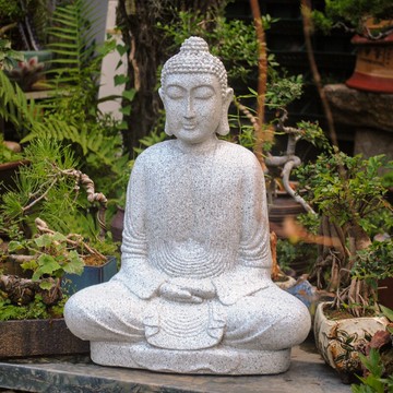 釋迦牟尼佛禪意擺件仿大理石如來帶底座新品佛像庭院戶外景觀雕塑