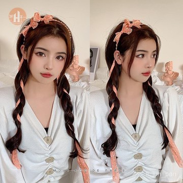 臺灣出貨🔥髮箍髮帶一體係帶髮夾女韓國ins網紅爆款蝴蝶結紮綁卡子頭飾夏天/