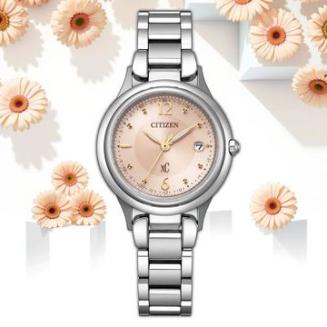 CITIZEN 星辰 XC 限量 光動能鈦金屬電波女錶 暑期質感選物 送禮首選-29mm ES9460-88W