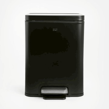 EKO緩降踏式金屬垃圾桶8L 黑