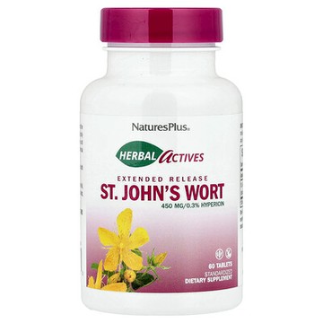 NaturesPlus, 草本活性成分，貫葉連翹，450 毫克，60 粒膠囊