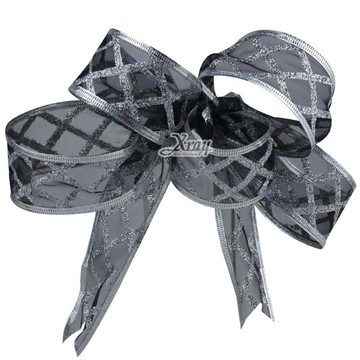 手工緞帶-黑(6入)，聖誕節/聖誕花/聖誕佈置/聖誕掛飾/聖誕裝飾/聖誕吊飾/禮物袋，X射線【X990017】