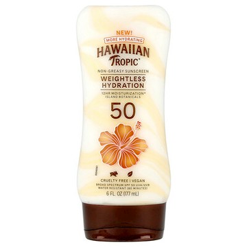 Hawaiian Tropic, 輕薄補水，無油抗曬霜，SPF 50，6 液量盎司（177 毫升）