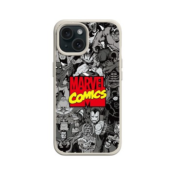 iPhone 15 SolidX 貝殼灰 - 迪士尼-漫威 Marvel - 漫威英雄-漫畫標誌