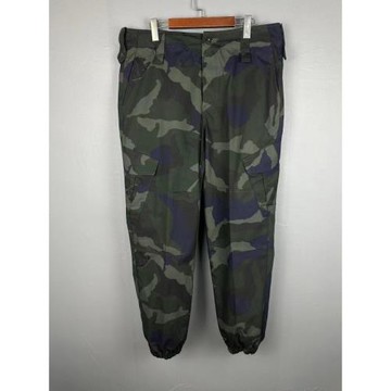 歐美單男士春秋款格子耐磨防撕裂多兜工裝迷彩褲寬松大碼小腳長褲