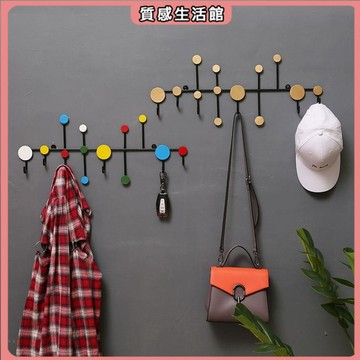 🔥【熱賣中】 入戶門掛鈎一排衣掛鈎墻上進門玄關鑰匙收納衣服掛鈎免打孔墻文藝