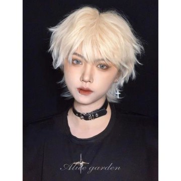 假發男短發日系網紅正太蓬松日常少年感金色基佬男女假發全頭套