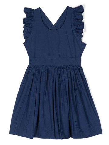 Molo - Candidi ruffled-trim organic cotton dress - kids - Organic Cotton - 110-116 - Blue