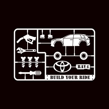 反光屋FKW RAV4 RAV4六代 車貼 防水貼紙 汽車貼紙 TOYOTA 透明底貼紙 撕除不殘膠 汽車模型反光貼紙