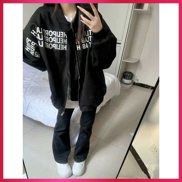 『ATC』秋季薄外套女美式復古字母印花棒球服外套女2026春夏新款寬鬆休閒薄款情侶夾克