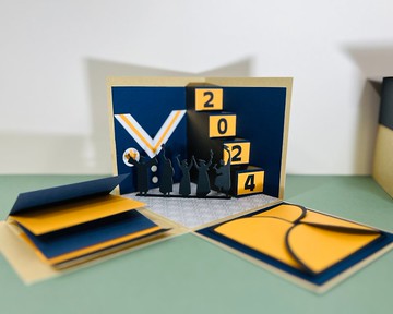 手作畢業卡片禮物盒/學士帽造型卡片/材料包附教學影片