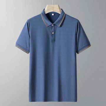冰絲POLO衫 中老年爸爸裝翻領冰絲POLO衫 T恤衫 M-4XL大尺碼男裝 寬鬆短袖 工作服 涼感polo衫 男短袖