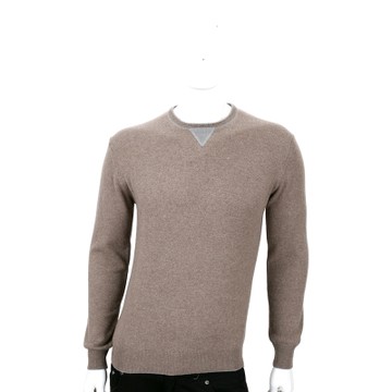 FRADI 卡其色手肘拼接羊毛長袖上衣