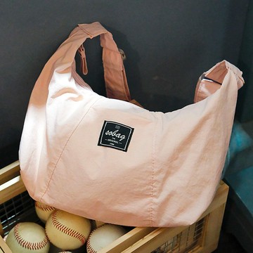 sobag日系休閒單肩斜挎餃子包女小眾設計感百搭通勤防水尼龍布包