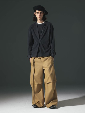 Unvesno (UN)多造型坑條拼接假兩件疊穿內搭男女款撞色針織長袖衫