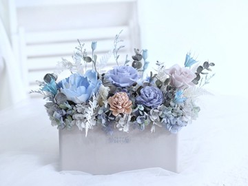 Fl0368-05 大型永生桌花-粉藍色
