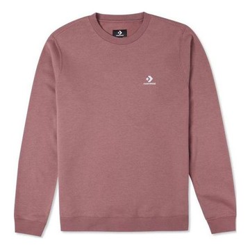 Converse Go-To Embroidered Star Chevron Brushed Back Fleece Crew Sweatshirt 'Maroon'