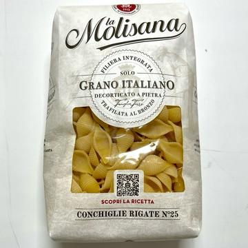 【億明食品】Molisana茉莉義大利麵｜25號大貝殼麵 500g｜立體弧形設計｜完美承載醬汁｜適合濃郁醬料