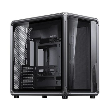 JONSBO 喬思伯 X400 ATX/Type-C/強化玻璃/雙艙設計/支援背插主板/ 全景玻璃鈦灰機殼