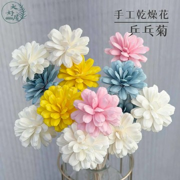 大好屋 現貨 乒乓菊 百日菊 手工花 乾燥花 瓜子花 材料包永生花材不凋花材 拍照道具居家佈置花圈乾燥花束店面佈置