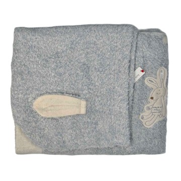 kontex 今治 厚感兔耳連帽浴巾 100%純棉  藍色  1條