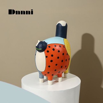 Dnnni創意卡通彩繪樹脂擺件家居樣板房客廳臥室書房軟裝飾品桌面