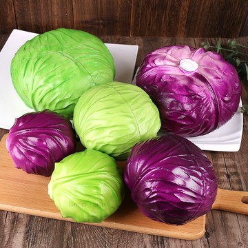 仿真水果模型 仿真蔬菜 假水果 模擬包菜模型PU青紫包菜卷心包心菜結球甘藍高麗菜蓮花白蔬菜道具