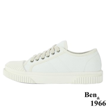 Ben&1966高級丹寧布經典休閒鞋-米白(216283)