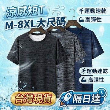 【台灣現貨】M-8XL大尺碼男女涼感衣 冰絲衣 陽離子排汗衣 運動短袖 涼感排汗衫 男生運動上衣 冰絲涼感T 運動上衣