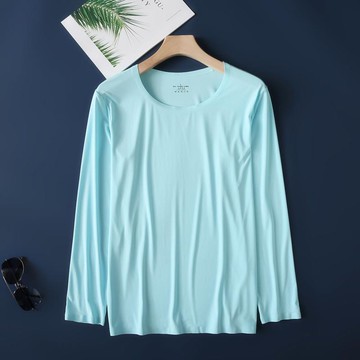 夏季冰爽冰感男款純色百搭T恤男長袖打底秋衣薄款超薄打底衫上衣