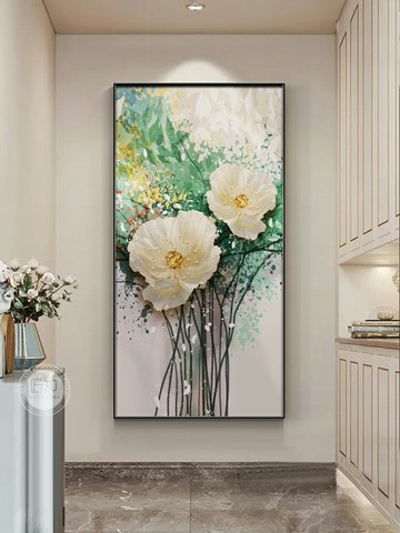 入戶玄關裝飾畫正對門掛畫走廊過道背景墻壁畫玄幻畫現代高檔輕奢