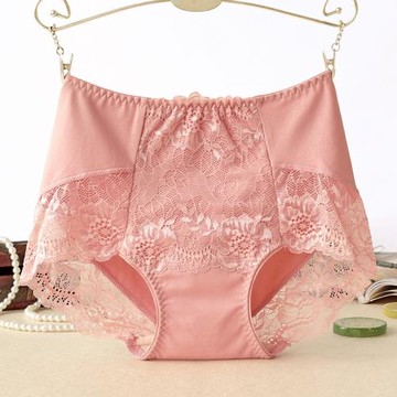 內褲女中高腰薄款性感蕾絲日系簡約大碼透氣無痕收腹舒適三角褲
