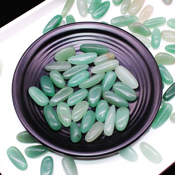 如鴻天然綠色水晶碎石東陵玉礦物長條形魚缸裝飾造景寶石頭巖石