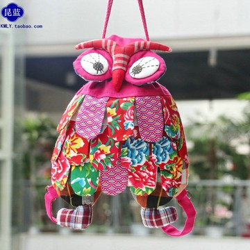 可愛卡通兒童寶寶貓頭鷹背包 兒童禮物呆萌親子貓頭鷹雙肩背包