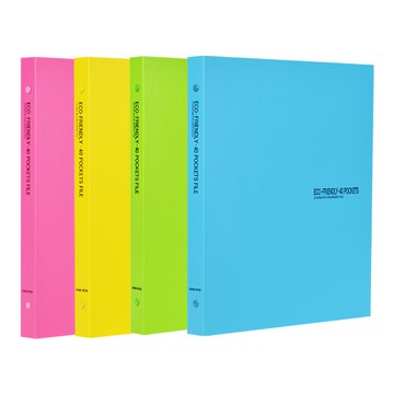 ECO Chungwoon 環保40頁A4彩色資料夾  顏色隨機  4個