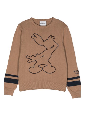 Iceberg Kids - logo-embroidered cotton jumper - kids - Cotton - 6 yrs - Neutrals