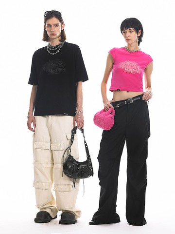 Unvesno (UN)  I SEE YOU 細思極恐印花情侶短袖 SWS-1690/1691