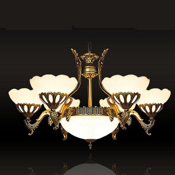 歐式吊燈6燈9178-6+3 (免運) 復古客廳燈 臥室燈 照明燈具 吸頂吊燈【AJ110】 123便利屋