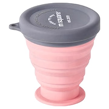 m square 折疊中杯 矽膠 200ml  粉色  1個