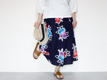 浴衣裙 - 由浴衣布料製成的長版傘裙 - 適合返鄉或參加夏日祭典