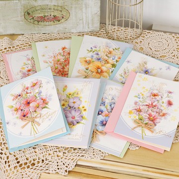 伊和諾歐風典雅干花祝福賀卡卡片生日卡感謝卡萬用卡WISH-1609