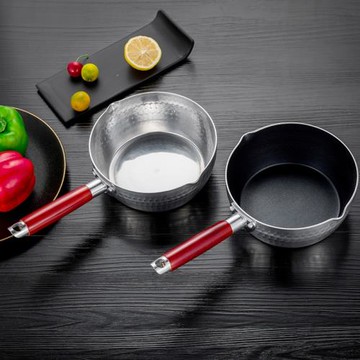 多功能鍋小奶鍋不粘鍋寶寶輔食鍋鋁合金日式雪平鍋櫸木手柄加厚鍋