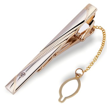 獵尚禮盒裝簡約時尚領帶夾金色別針正裝商務男領夾