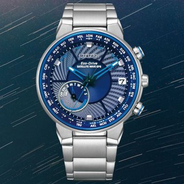 CITIZEN星辰 太空藍GPS衛星對時光動能手錶-CC3030-53L-44mm