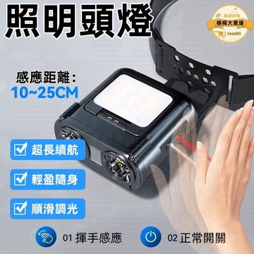 手電筒 頭燈 照明燈 照明頭燈 頭戴式手電筒 強光頭燈 感應手電筒 充電頭燈 夜釣手電筒 長續航帽夾燈 釣魚專用頭燈