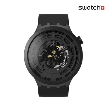 Swatch C-BLACK 大錶面手錶/男錶/女錶/瑞士製造 SB03B100 (47mm)【官方旗艦店】
