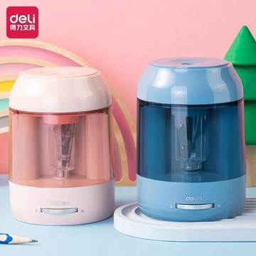 得力VA16電動卷筆刀升級鎢鋼刀片削筆機電池供電轉筆刀削筆器