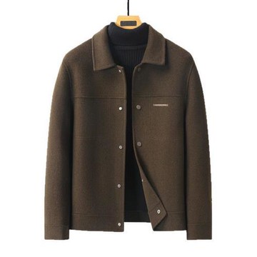 【巴黎精品】現貨+預購 頂級羊毛外套毛呢大衣風衣西裝寬鬆上衣大碼休閒男裝-翻領工裝雙面呢3色a1me49